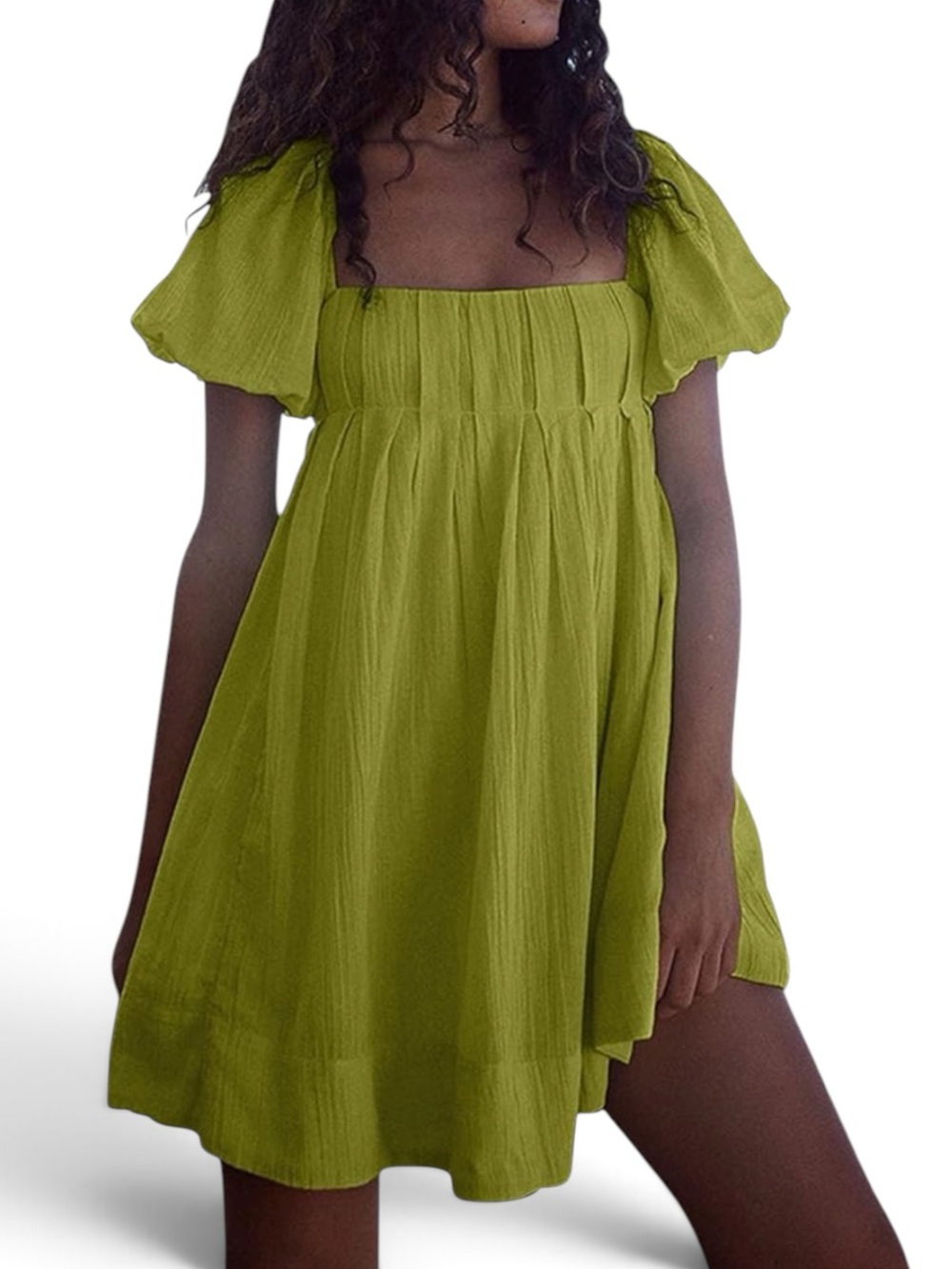 Free People Marina Mini Dress in Gilded Lime / Chartreuse - Medium